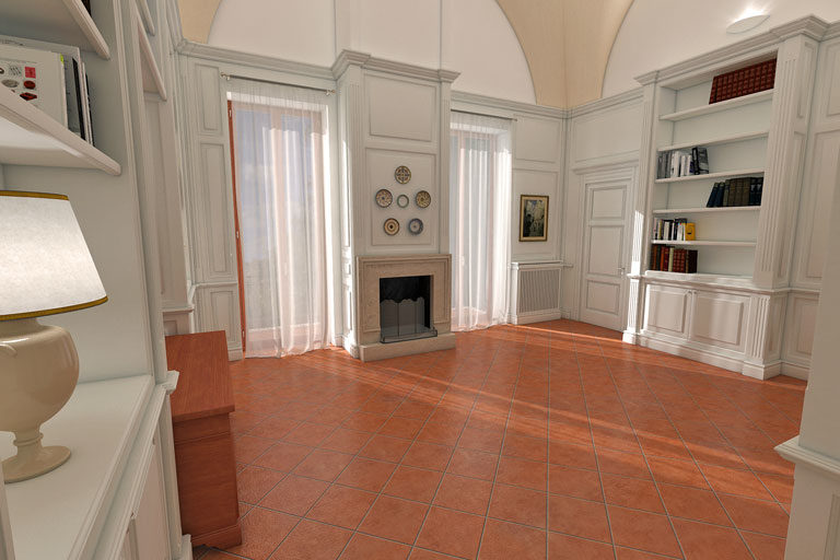 boiserie con libreria